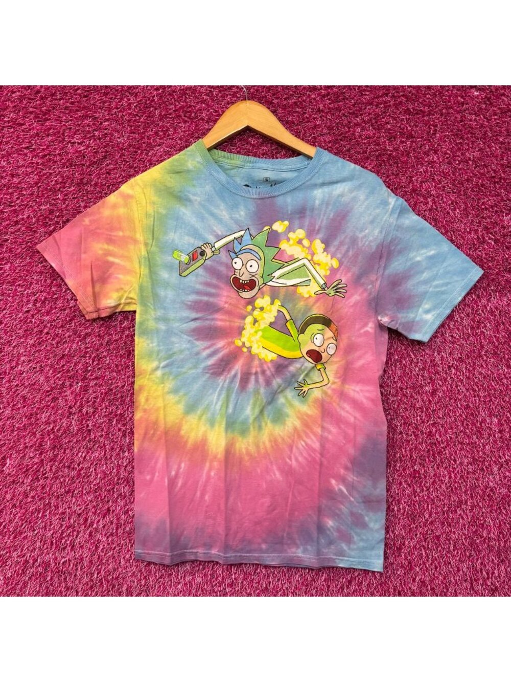 Rick and Morty Portal Tie Dye  T-Shirt Small